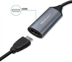 usb c kabelis - Qoltec USB-C į USB-A HDMI 4K 30Hz aliuminis adapteris - 3 nuotrauka
