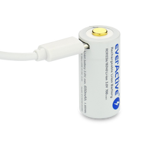 ikraunamos baterijos - EverActive RCR123A / 16340 3V Li-Ion 700mAh USB įkraunama baterija - 4 nuotrauka
