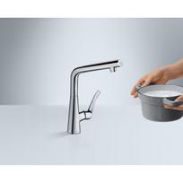 virtuves kranas - Hansgrohe Metris Select 14883000, chromuotas (Chrome) - 2 nuotrauka