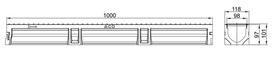 lietaus latakai - Drenažo latakas su Ø 110 mm vamzdžiu Aco Self Euroline, 1 m - 2 nuotrauka