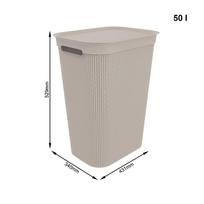 mokivezi - Skalbinių dėžė Rotho 1023507422, 50 l, smėlio ruda - 4 nuotrauka