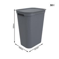 skalbiniu deze - Skalbinių dėžė Rotho 1023508853, 50 l, pilka - 4 nuotrauka