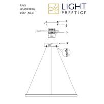 pakabinamos lubos - Pakabinamas šviestuvas Light Prestige Ring LP-909/1P M Juodas (Black) 35W LED - 2 nuotrauka