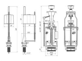 nuleidimo mechanizmas - Vandens nuleidimo mechanizmas Ani Plast, 410 mm - 2 nuotrauka