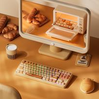 tkl keyboard - Akko TAC87 Bun Wonderland Wireless TKL (Oranžinė) - 7 nuotrauka