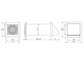 rekuperatorius - Sieninis rekuperatorius su jungikliu EUROPLAST E-EXTRA DN125 - 3 nuotrauka