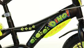 dviracio dinama - Vaikiškas dviratis Dino Bikes, juodas/žalias, 16" - 2 nuotrauka