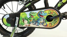 dviracio dinama - Vaikiškas dviratis Dino Bikes, juodas/žalias, 16" - 3 nuotrauka