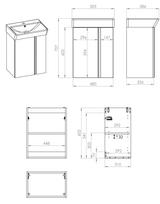 spintele 50 x 50 - Vonios spintelė su praustuvu Elita Skye 50, balta (White) - 4 nuotrauka