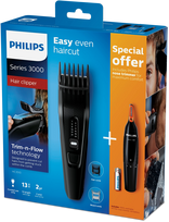nosies plauku kirpimo masinele - PHILIPS HC3510/85 + kirpimo mašinėlė nosiai - 10 nuotrauka