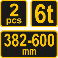 stovai 6t - VOREL Domkratai, 2 vnt., 6 tonos, 80309 - 2 nuotrauka