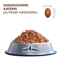 club 4 maistas - CLUB 4 PAWS Premium pilnavertis sausas maistas suaugusioms katėms jautriam virškinimui „SENSITIVE DIGESTION“, 14kg - 2 nuotrauka
