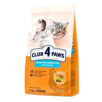 club 4 maistas - CLUB 4 PAWS Premium pilnavertis sausas maistas suaugusioms katėms jautriam virškinimui „SENSITIVE DIGESTION“, 14kg - 7 nuotrauka