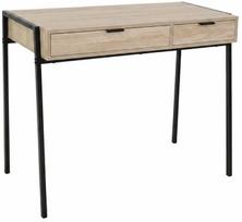 ermitazas stalai - Rašomasis stalas su stalčiais Akord Furniture Factory Zentia, 100 cm x 45 cm, 80.5 cm, juoda sp./sonoma ąžuolo sp. - 1 nuotrauka