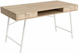 kompiuterinis stalas - Rašomasis stalas su stalčiais Akord Furniture Factory Arden, 120 cm x 50 cm, 80.5 cm, balta sp./sonoma ąžuolo sp. - 1 nuotrauka