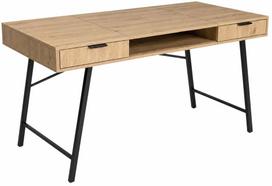 ermitazas stalai - Rašomasis stalas su stalčiais Akord Furniture Factory Arden, 120 cm x 50 cm, 80.5 cm, juoda sp./artisan oak sp. - 1 nuotrauka