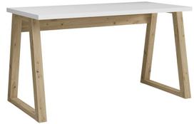 rasomasis stalas baltas - Rašomasis stalas ADRK Iwo, 135 cm x 65 cm, 75.2 cm, ąžuolo sp./balta sp. - 1 nuotrauka