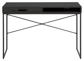 Rašomasis stalas Home4you Seaford, 110 cm x 45 cm, 75 cm, juoda sp.