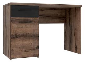 Rašomasis stalas su spintele Forte Jacky JCKB201-N09T, 110 cm x 52.7 cm, 76.5 cm, juoda sp./tamsiai ruda sp.