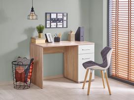 spintele lima - Rašomasis stalas su spintele Lima B-1, 120 cm x 55 cm, 75 cm, ąžuolo sp./balta sp. - 2 nuotrauka