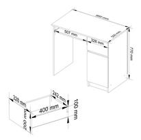 ermitazas stalai - Rašomasis stalas su spintele Akord Furniture Factory Piksel, 90 cm x 50 cm, 77 cm, ąžuolo sp. - 3 nuotrauka