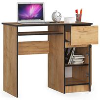 ermitazas stalai - Rašomasis stalas su spintele Akord Furniture Factory Piksel, 90 cm x 50 cm, 77 cm, ąžuolo sp. - 4 nuotrauka