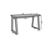 ermitazas stalai - Rašomasis stalas ADRK Iwo, 135 cm x 65 cm, 75.2 cm, ąžuolo sp./juoda sp. - 2 nuotrauka