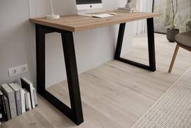ermitazas stalai - Rašomasis stalas ADRK Iwo, 135 cm x 65 cm, 75.2 cm, ąžuolo sp./juoda sp. - 3 nuotrauka