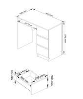 auksinis azuolas - Rašomasis stalas su stalčiais Akord A6 Right, 90 cm x 50 cm, 77 cm, tamsaus ąžuolo sp. - 2 nuotrauka