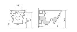 ravak pakabinamas klozetas - Unitazas, pakabinamas Ravak WC Classic RimOff, 370 mm x 515 mm - 2 nuotrauka