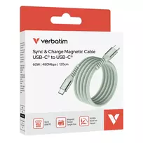 usb laidas magnetinis - Verbatim USB laidas USB C (M) – USB C (M), 60W, 1,2m, magnetinis, žalias, dėžutė, 31864 - 2 nuotrauka