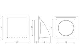 isorines groteles - EUROPLAST ND12FVA, išorinės ventiliacijos grotelės, antracito (Anthracite) - 2 nuotrauka