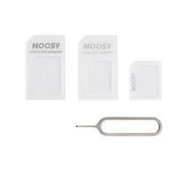 micro sim adapteris - Noosy Universal Nano Micro SIM Adapterių Rinkinys + Raktas, Baltas (White) - 4 nuotrauka