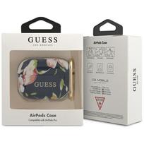 airpods senukai - Guess Protection Case For Apple AirPods Pro Black/Pink Flowers - 2 nuotrauka