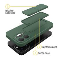 iphone 12 pro max case - Wozinsky Kickstand Case iPhone 12 Pro Max silikoninis dėklas su stovu - Juodas (Black) - 11 nuotrauka