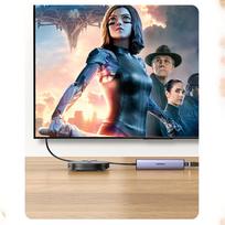 usb c kabelis - UGREEN 5in1 USB-A to 3x USB 3.0 + RJ45 + USB-C adapteris, sidabrinė - 5 nuotrauka