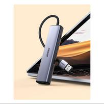 usb c kabelis - UGREEN 5in1 USB-A to 3x USB 3.0 + RJ45 + USB-C adapteris, sidabrinė - 15 nuotrauka