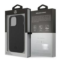iphone case leather - Mercedes-Benz "MEHCP13LMBLBK Genuine Leather Meshed Case iPhone 13 Pro" Black - 2 nuotrauka