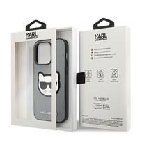 iphone 14 pro max deklas - Karl Lagerfeld "Saffiano Choupette Head Patch iPhone 14 Pro Max" Silver - 2 nuotrauka
