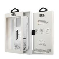 blizgantis deklas - Karl Lagerfeld "Liquid Glitter Big KL iPhone 14 Pro" Silver - 2 nuotrauka
