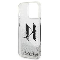 blizgantis deklas - Karl Lagerfeld "Liquid Glitter Big KL iPhone 14 Pro" Silver - 3 nuotrauka