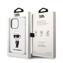 iphone 14 silikoninis deklas - Karl Lagerfeld "Liquid Silicone Ikonik iPhone 14 Pro Max" White - 2 nuotrauka