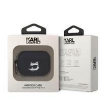 airpods pro 2 case - Karl Lagerfeld "3D Logo NFT Choupette Head Silicone Case for Airpods Pro 2" Black - 2 nuotrauka