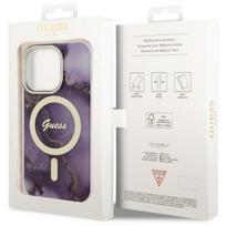 purple iphone 14 pro - Guess "Golden Marble MagSafe iPhone 14 Pro" Purple - 2 nuotrauka