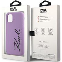 telefono deklas karl lagerfeld - Karl Lagerfeld "KLHCN61SKSVGU Hardcase Silicone Signature iPhone 11 / XR" Purple - 2 nuotrauka