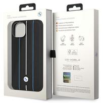 iphone 13 odinis deklas - BMW "Leather Stamp Blue Lines iPhone 14" Black - 2 nuotrauka