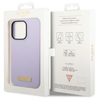 iphone 14 violetine - Guess "GUHMP14LSBPLU Hardcase Silicone Logo Plate MagSafe iPhone 14 Pro" - 2 nuotrauka