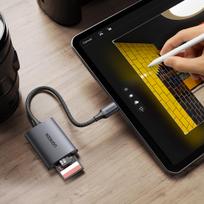usb c kabelis - USB-C Card Reader + USB, UGREEN CM387 (black) - 2 nuotrauka