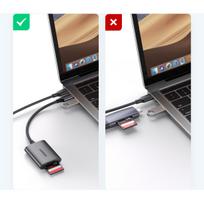 usb c kabelis - USB-C Card Reader + USB, UGREEN CM387 (black) - 4 nuotrauka