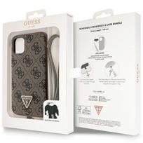 deklas su dirzeliu telefonams - Guess "Crossbody 4G Metal Logo iPhone 11/ Xr" Brown - 2 nuotrauka